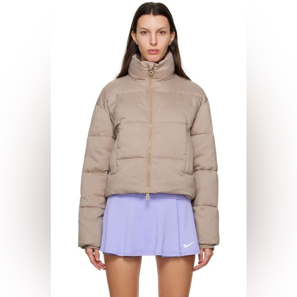 Girlfriend Collective Tan Puffer Jacket size small